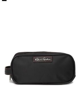 Robert Graham Black Toiletry Dopp Kit with Red Trim